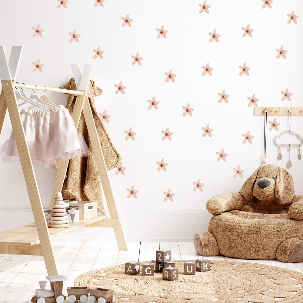 Vergissmeinnicht Boho Wandtattoo an Kinderzimmerwand