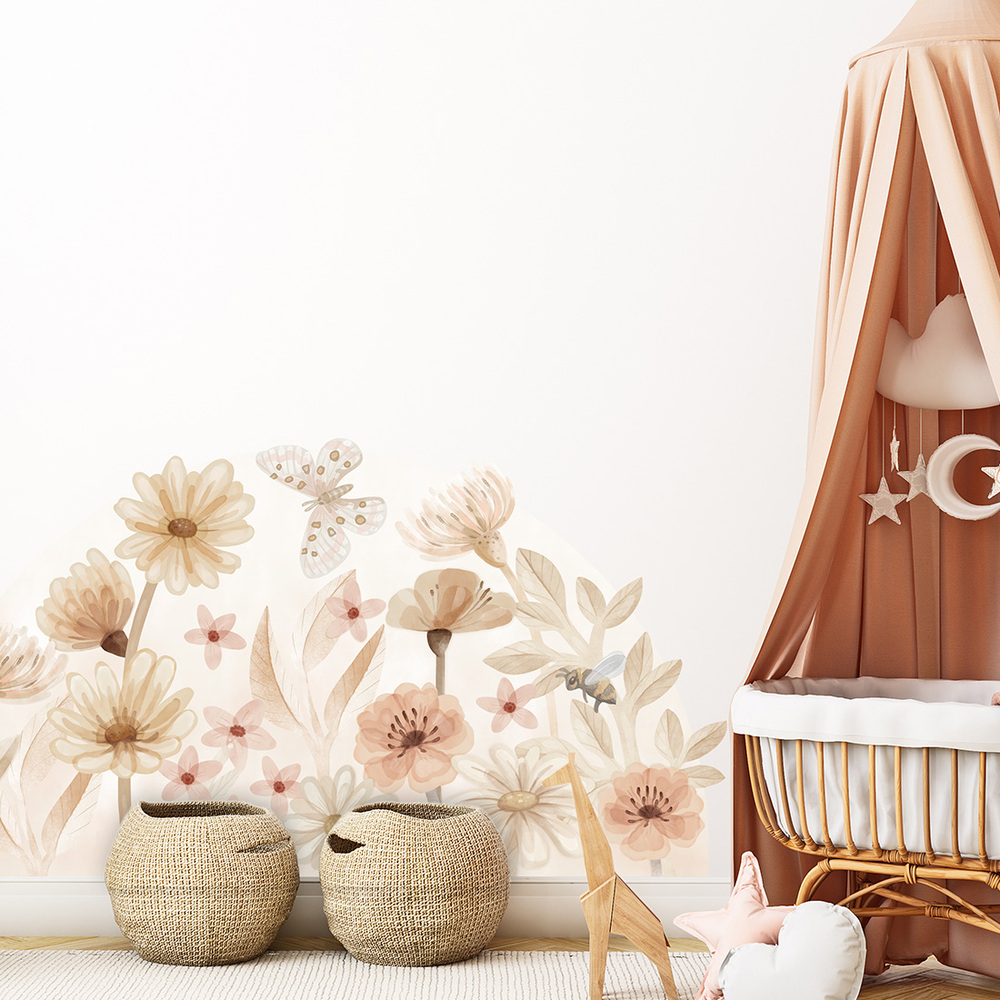 Wand dekoriert mit Wiese Wandsticker