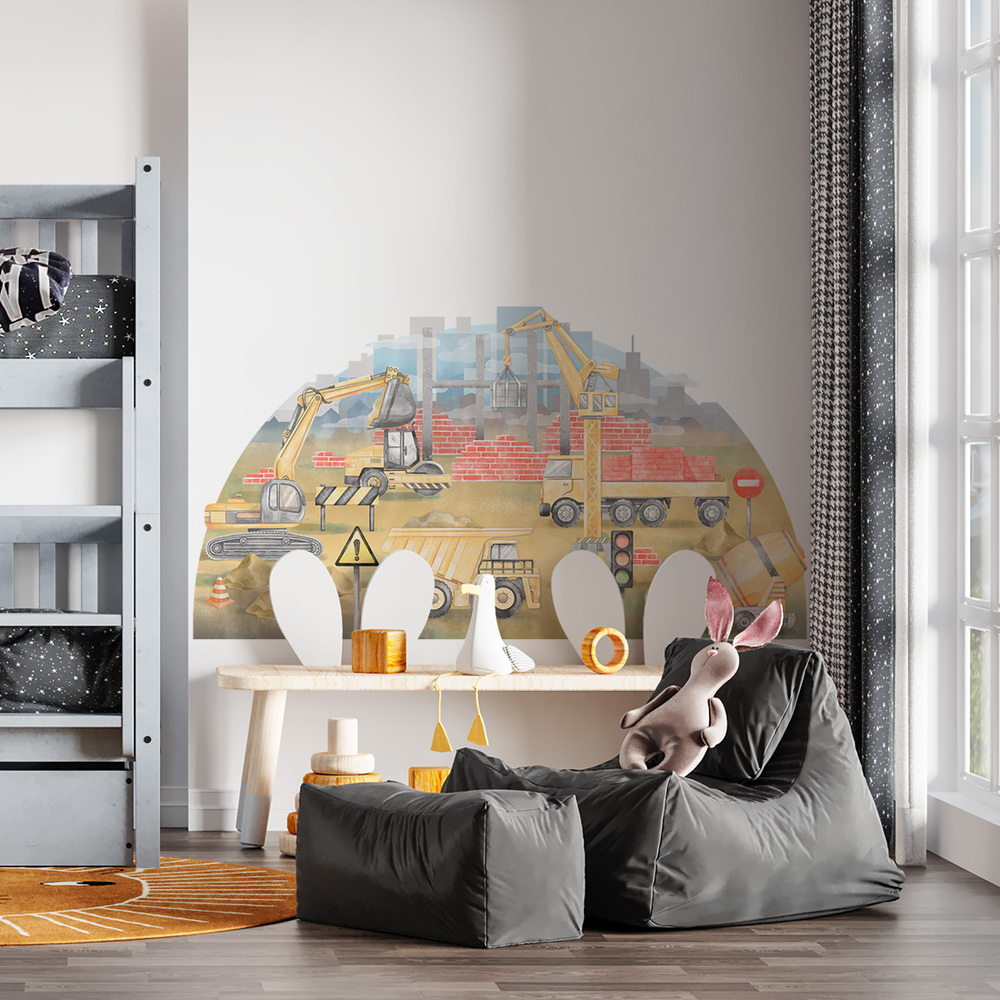 Wandaufkleber Motiv gelbe Baustelle
