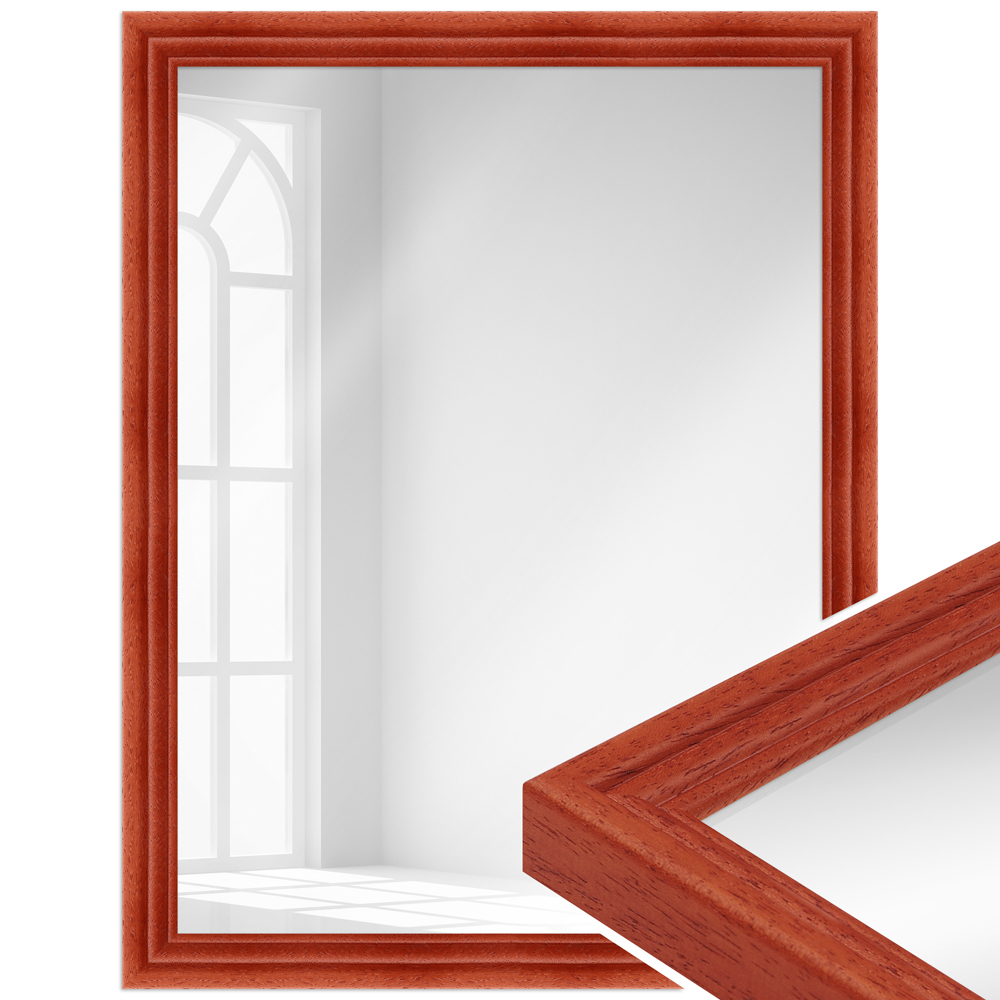 Mende Frames Wandspiegel H410 Kirschbaum 15 x 15 Spiegelglas aus Holz Made in Germany