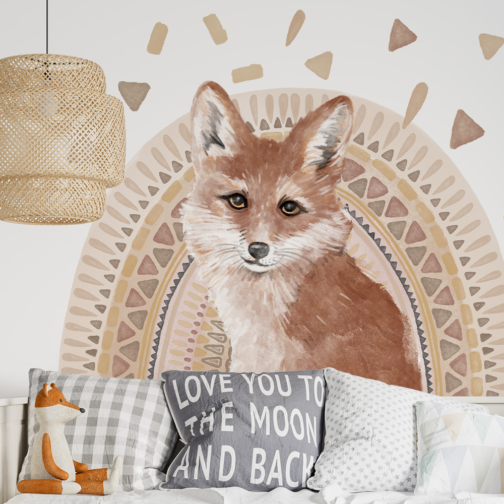 Wand dekoriert mit Fuchs Wandsticker