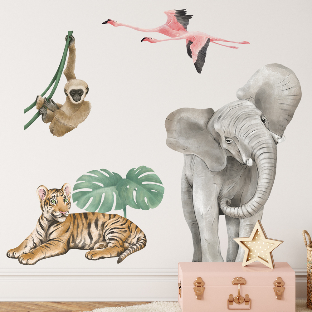 Wandaufkleber Motiv Safari-Tiere I