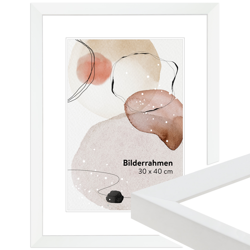 Mende Frames Bilderrahmen H130 Weiß 30 x 60 cm aus Holz Made in Germany