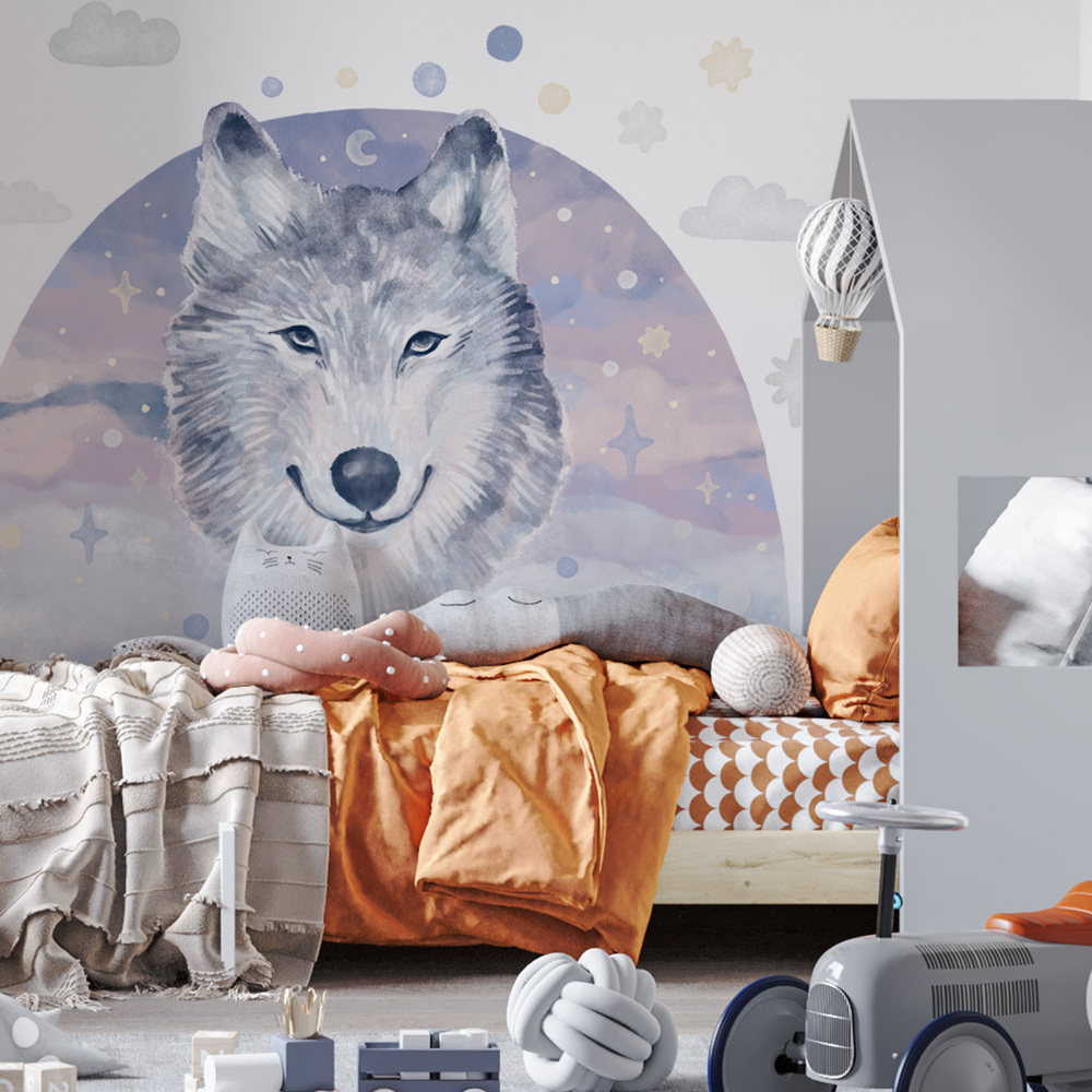 Kinderzimmer dekoriert mit Wolf Sticker