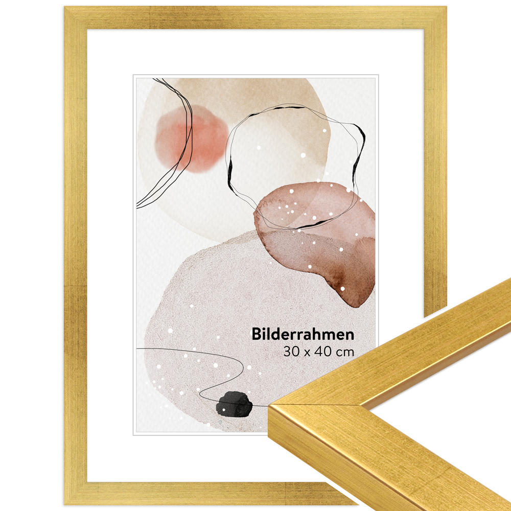 Mende Frames Bilderrahmen H430 Gold 20 x 25 cm aus Holz Made in Germany