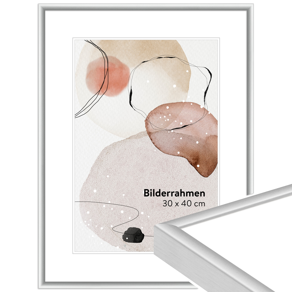 Mende Frames Bilderrahmen H270 Silber, matt 59,4 x 84,1 cm aus Aluminium Made in Germany