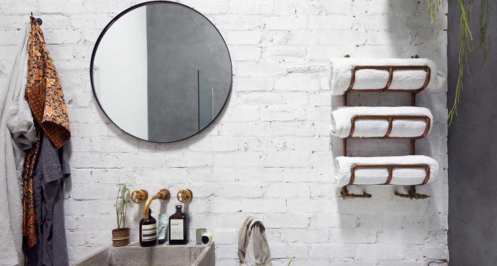 Badezimmerspiegel aus Metall Wandspiegel aus Metall im Bad