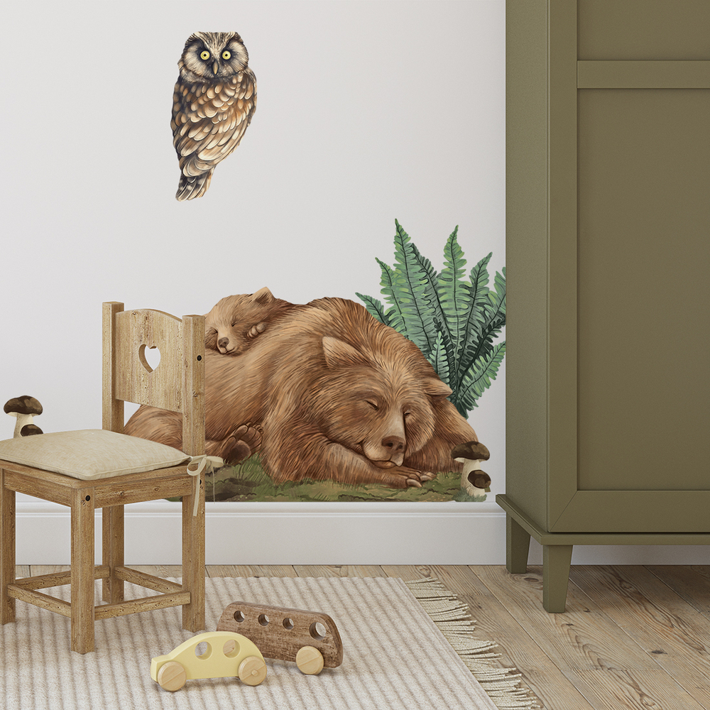Wand dekoriert mit Waldtier Wandsticker