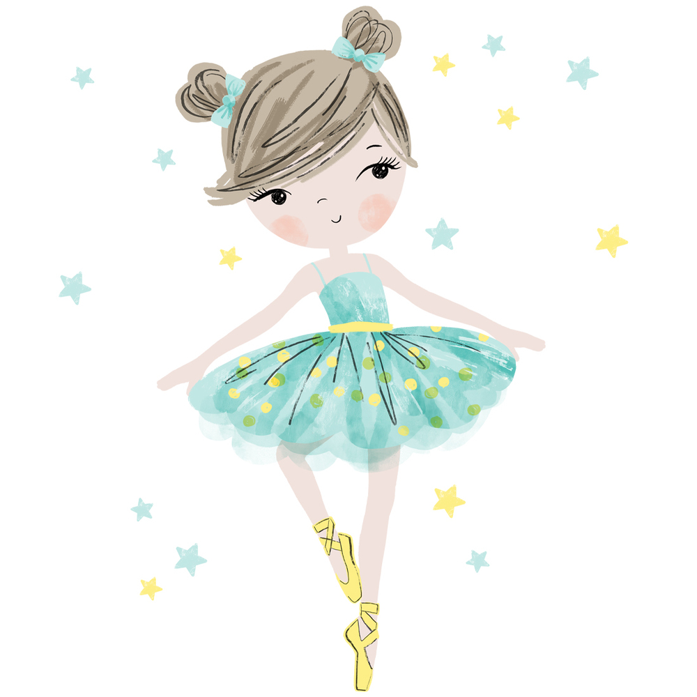 Wandtattoo einer minzfarbenen Ballerina
