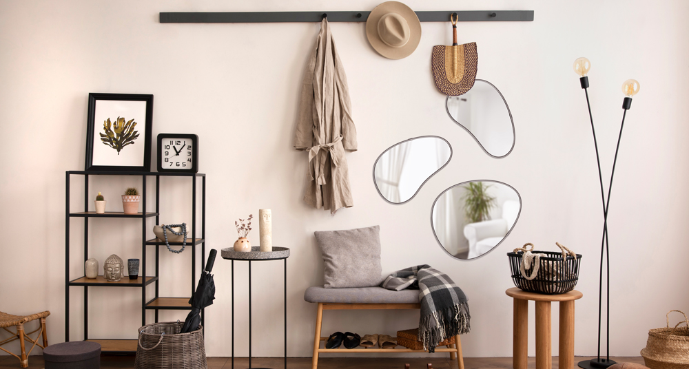 Moderne Wandspiegel Flur runde Wandspiegel im Eingangsbereich