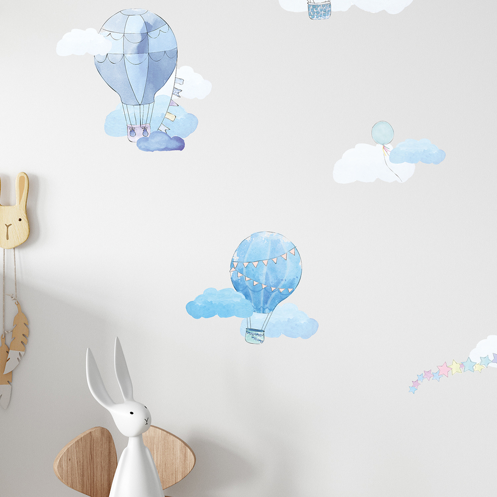 Wandaufkleber Motiv blaue Ballons