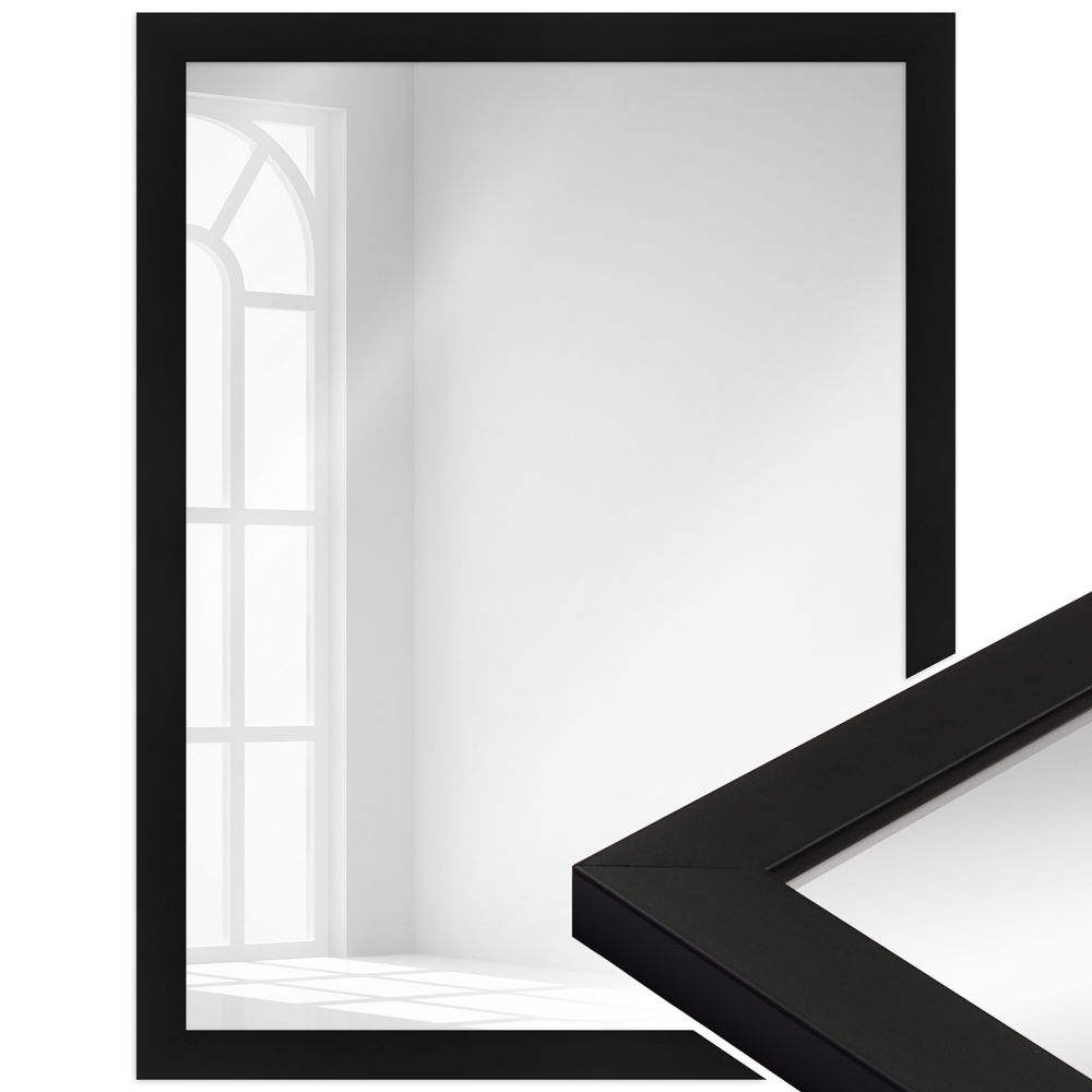 Mende Frames Wandspiegel H430 Schwarz 13 x 13 cm aus Holz Made in Germany