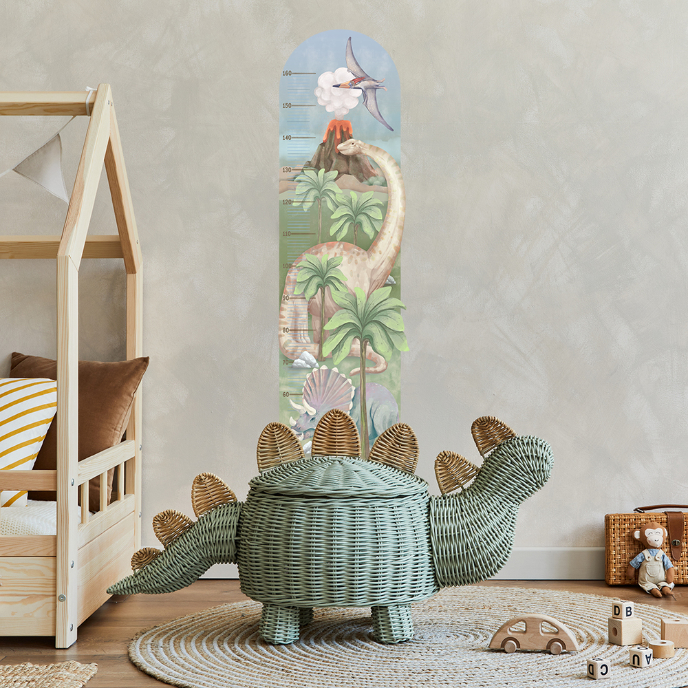 Dinosaurier Kindermesslatten Wandtattoo für Kinder Spielzimmer gestaltet mit Dino Kindermesslatten Wandtattoo