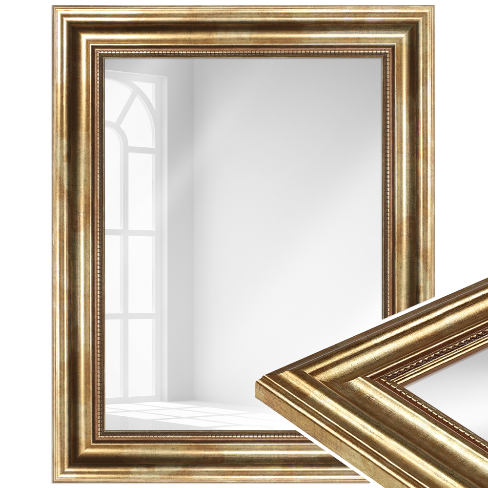 Miroir mural H550 antique en bois massif