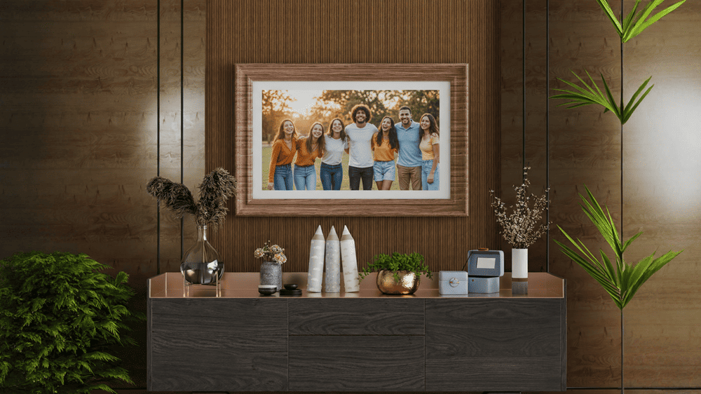 Gruppenfoto als Panoramafoto im Bilderrahmen