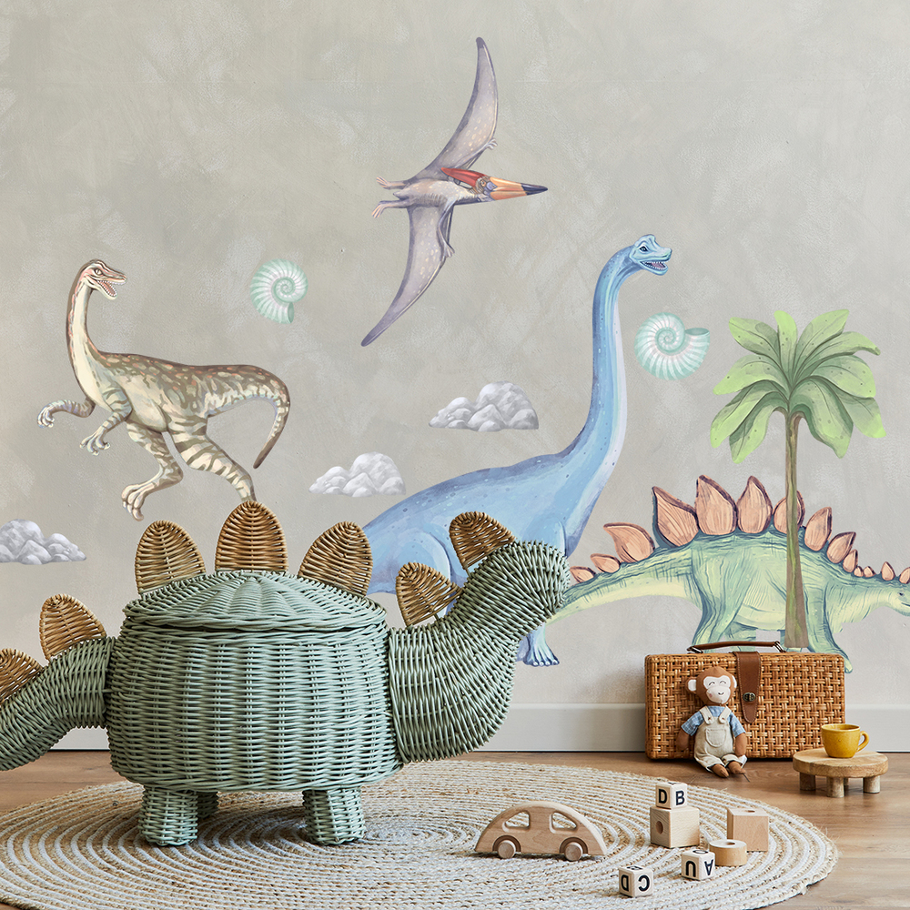 Dinosaurier II Wandtattoo für Kinder Spielzimmer gestaltet mit Dinosaurier II Wandtattoo