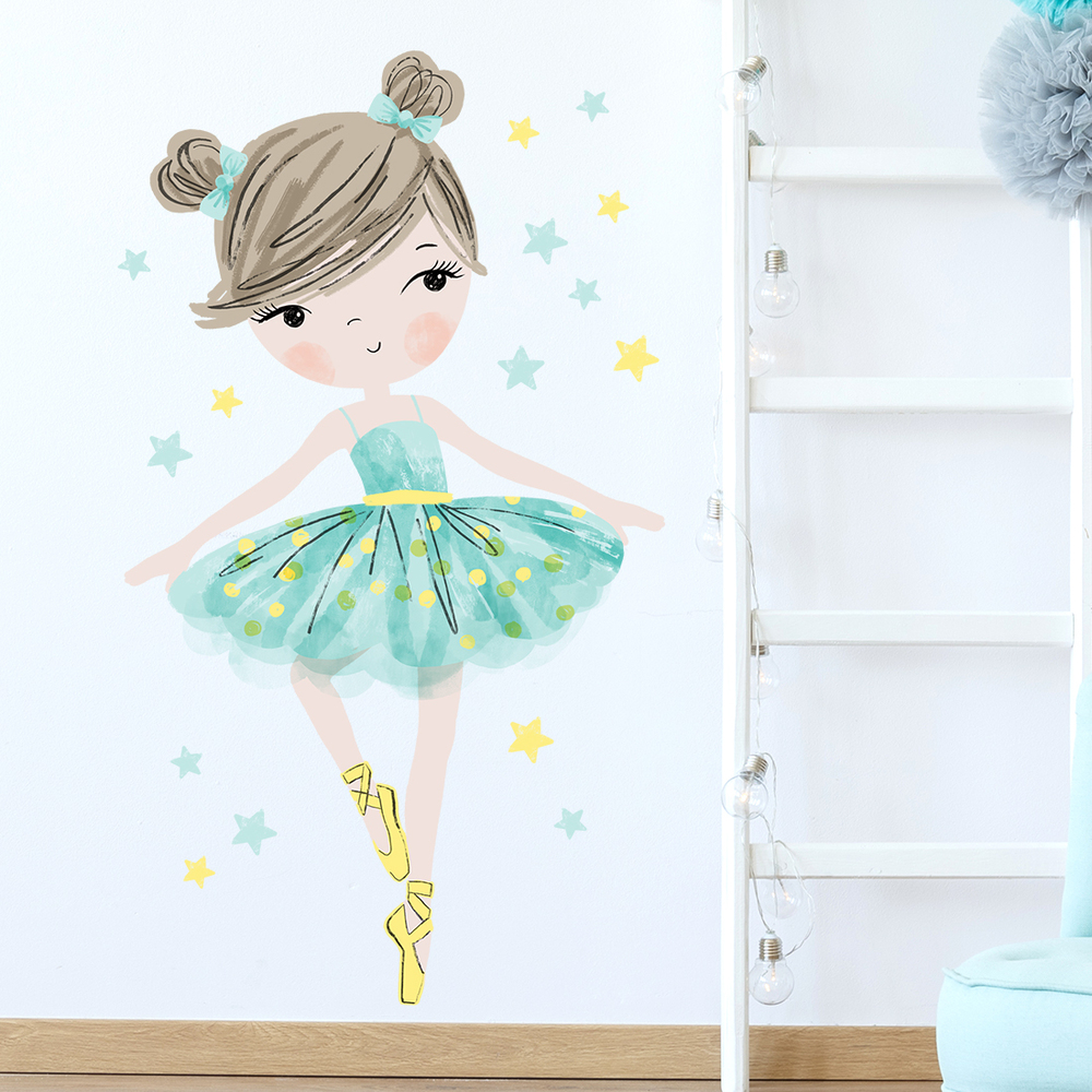 Wandaufkleber Motiv minzfarbene Ballerina