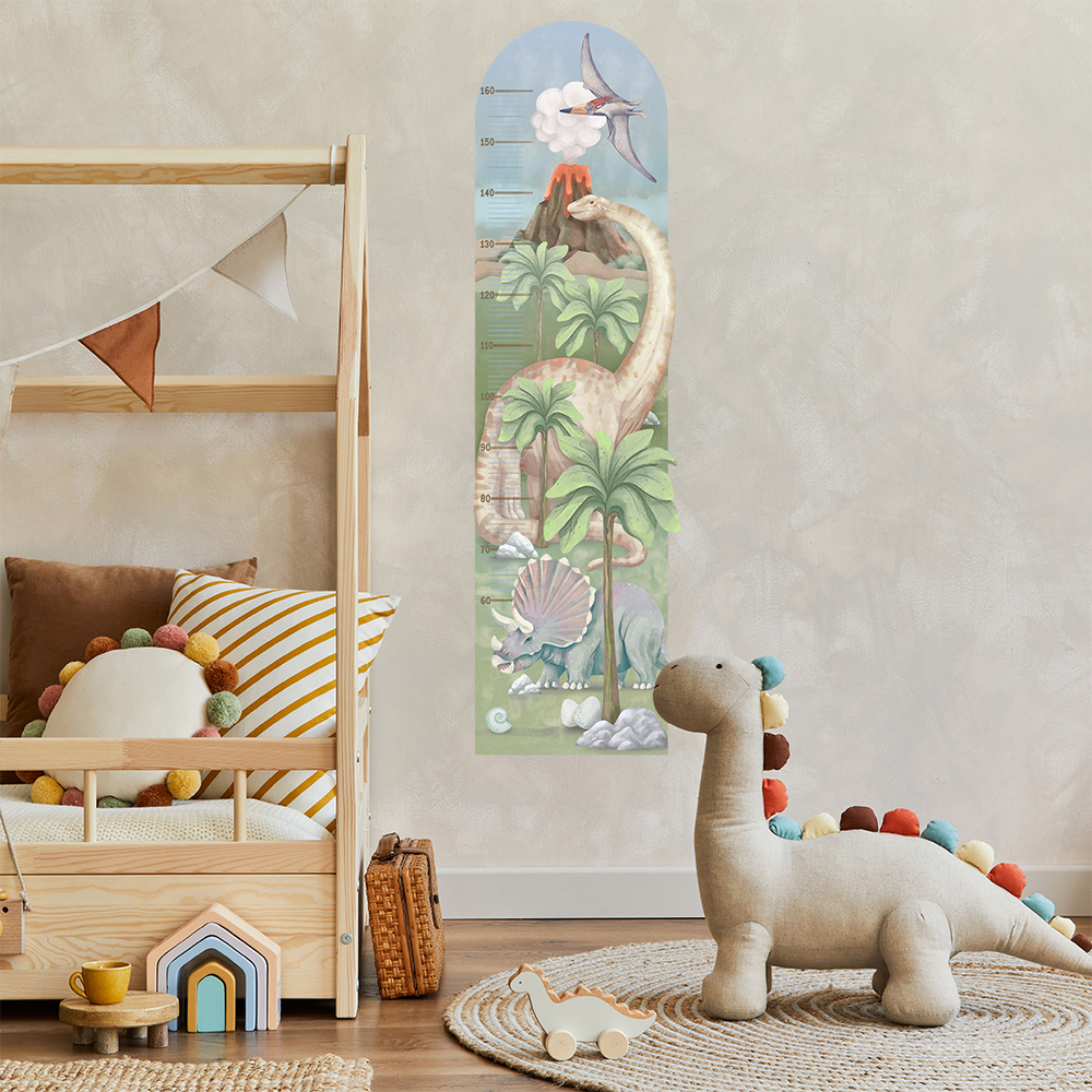 Wanddekoration Dino Kindermesslatte Wandaufkleber Motiv Dinosaurier Kindermesslatte
