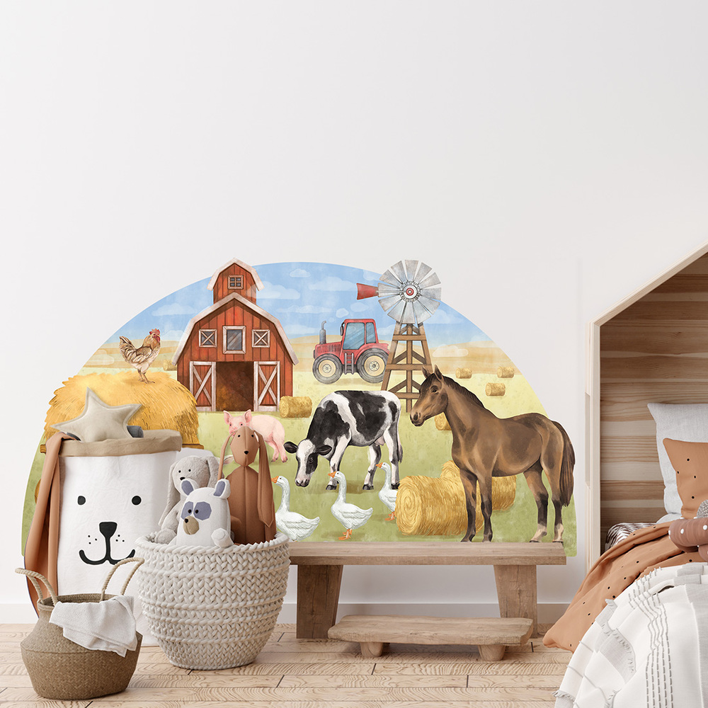 Kinderzimmer dekoriert mit Bauernhof Sticker