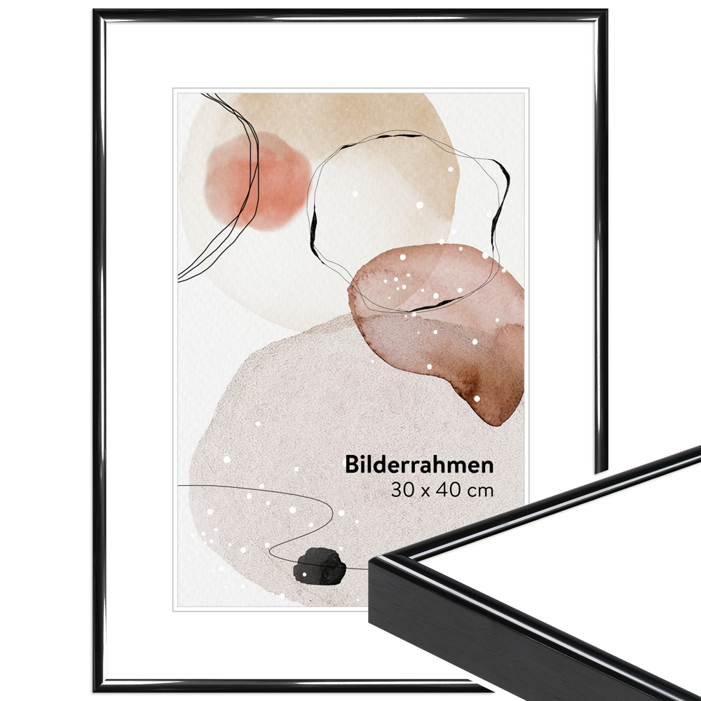 Mende Frames Bilderrahmen H250 Schwarz 70 x 100 cm aus Aluminium Made in Germany