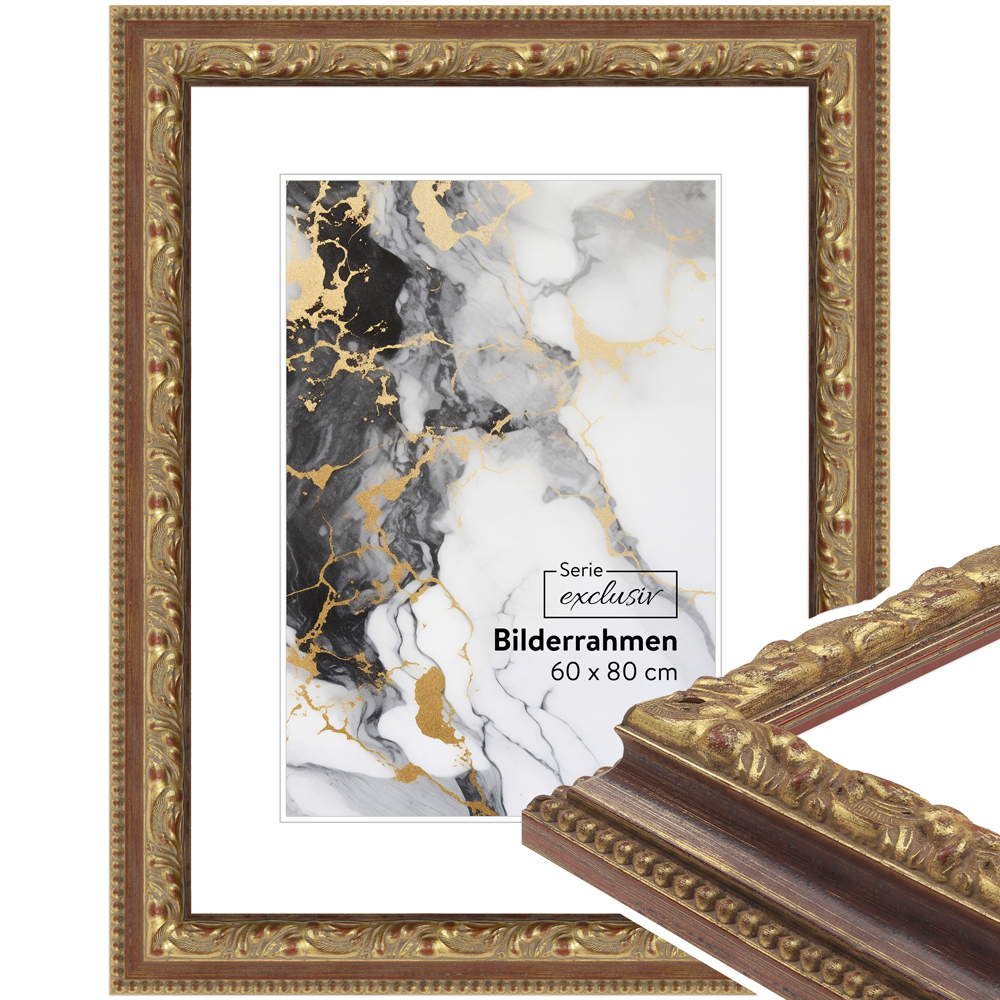 Mende Frames Bilderrahmen E015 Gold 50 x 100 cm aus Holz Made in Germany