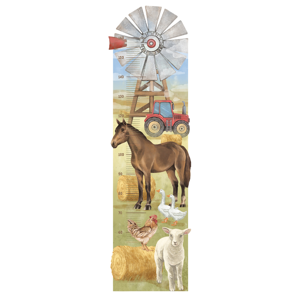 Wandtattoo einer Bauernhof Kindermesslatte
