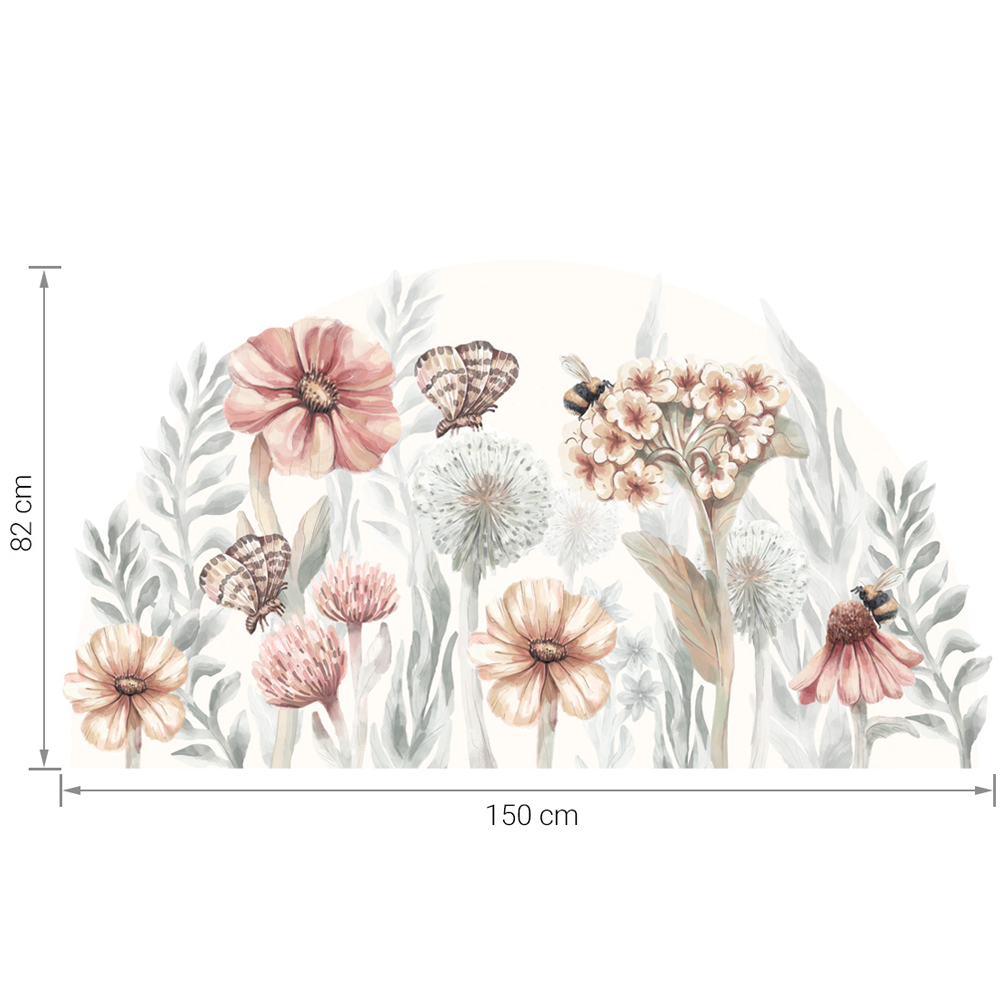 Größenabmessung Wildblumen XL Wandtattoo