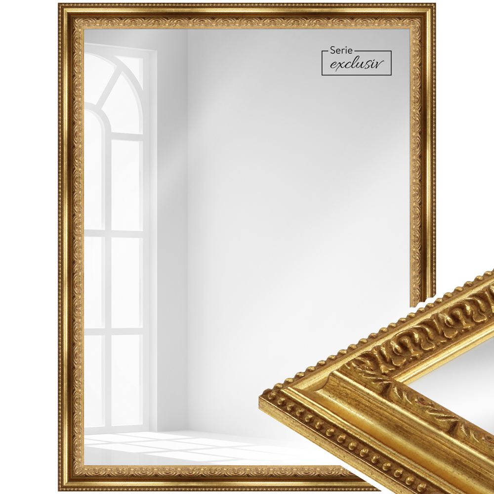 Miroir mural E037 Baroque en bois massif