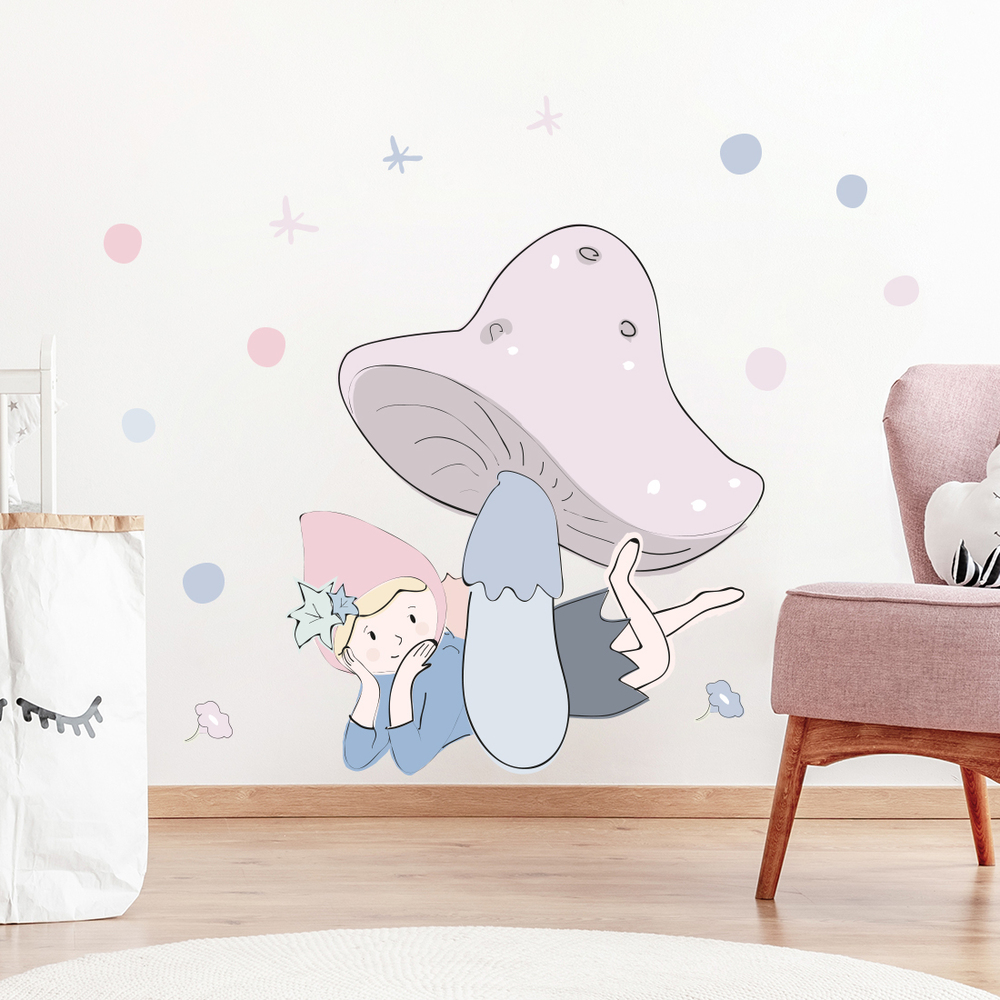 Wand dekoriert mit Fee Liv Wandsticker