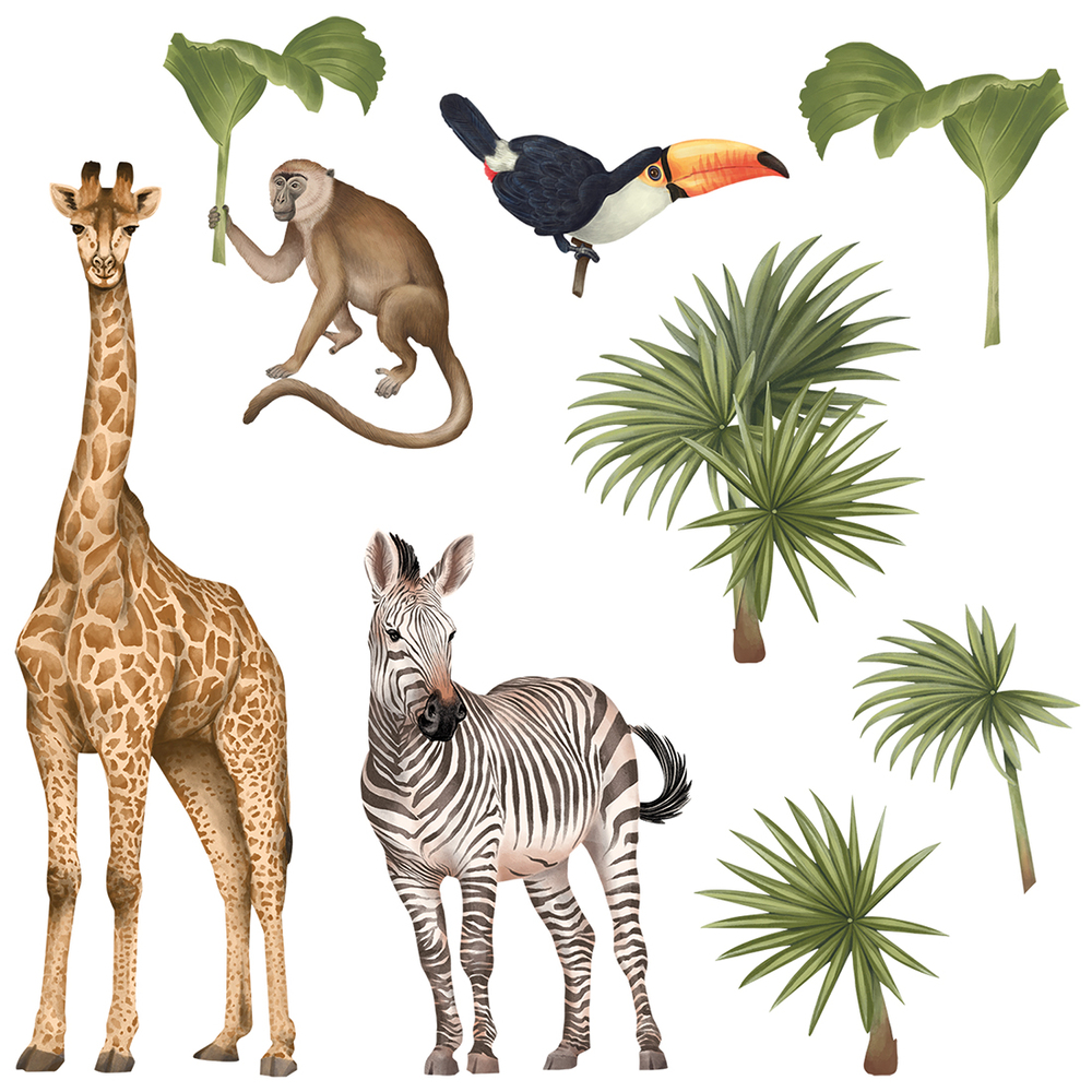 "Safari-Tiere II" Wandtattoo Wandtattoos von Safaritieren