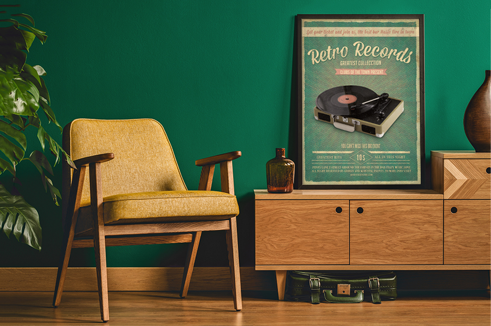 Posterrahmen DIN A1 Vintage Einrichtung mit einem Posterrahmen in DIN A1