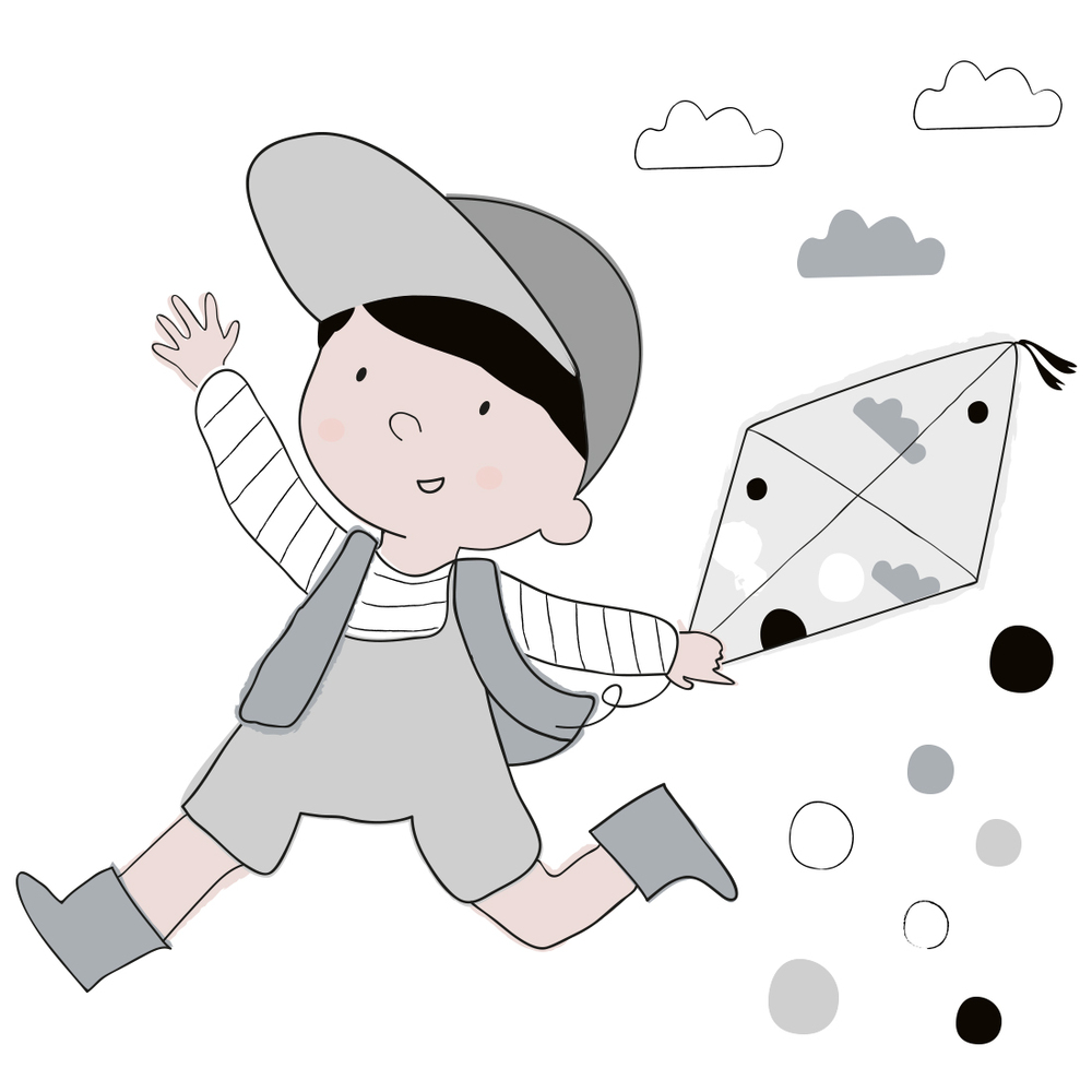 Wandtattoo Tim in Grau