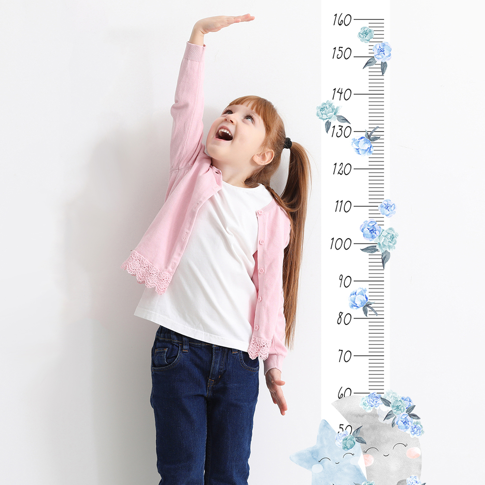 blauer Mond Kindermesslatte Wandtattoo an Kinderzimmerwand