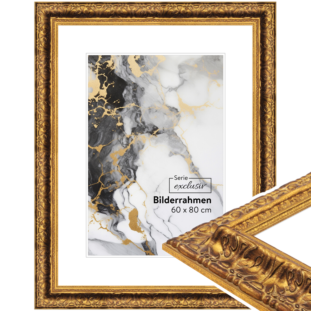 Mende Frames Bilderrahmen E035 Gold 59,4 x 84,1 cm aus Holz Made in Germany