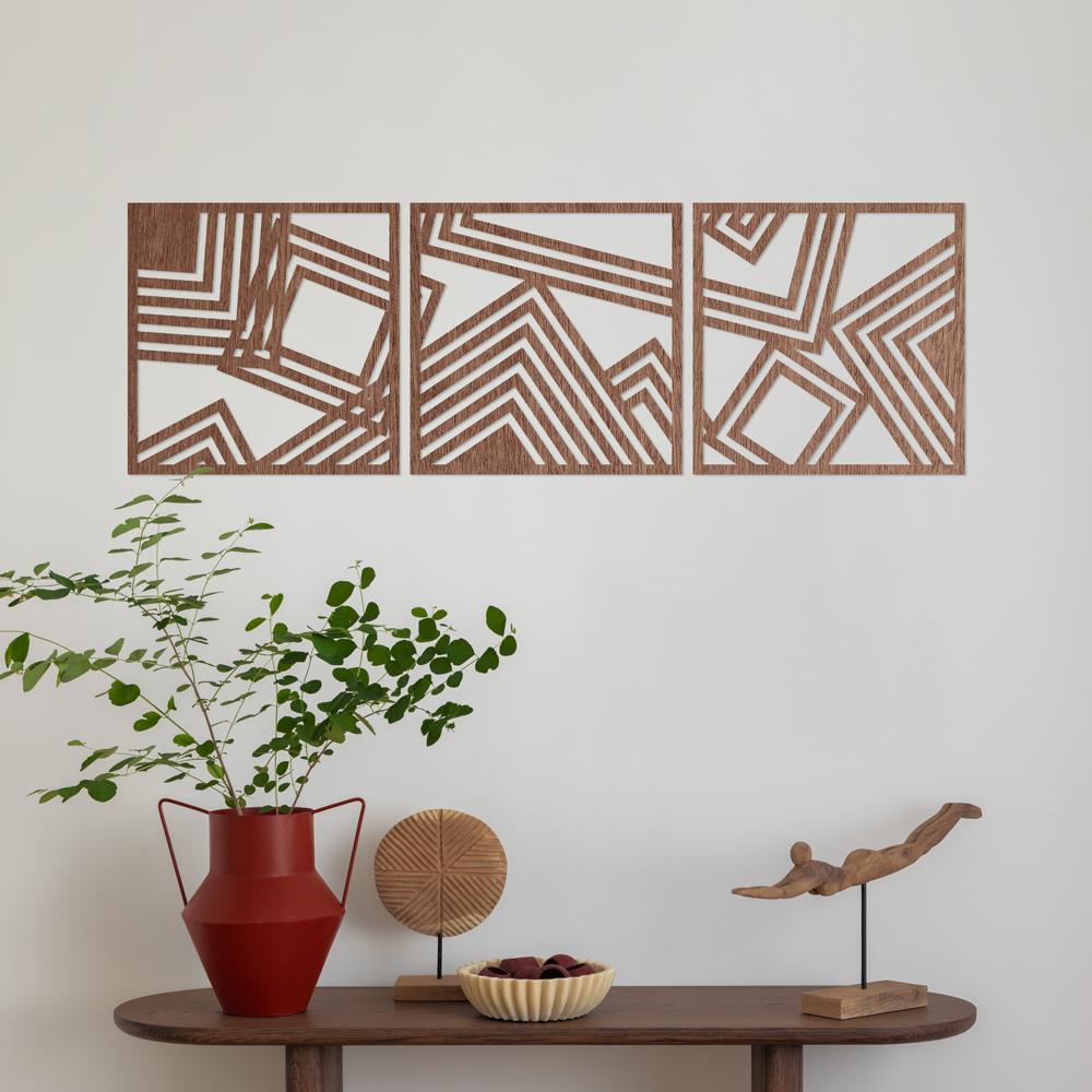 Wanddeko aus Holz | Rechtecke 3-teilig