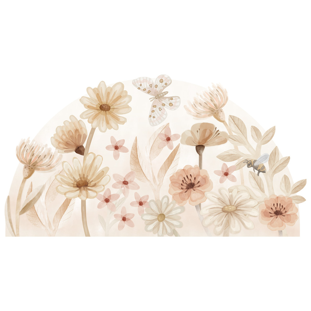 Wandtattoo einer Wiese mit Blumen