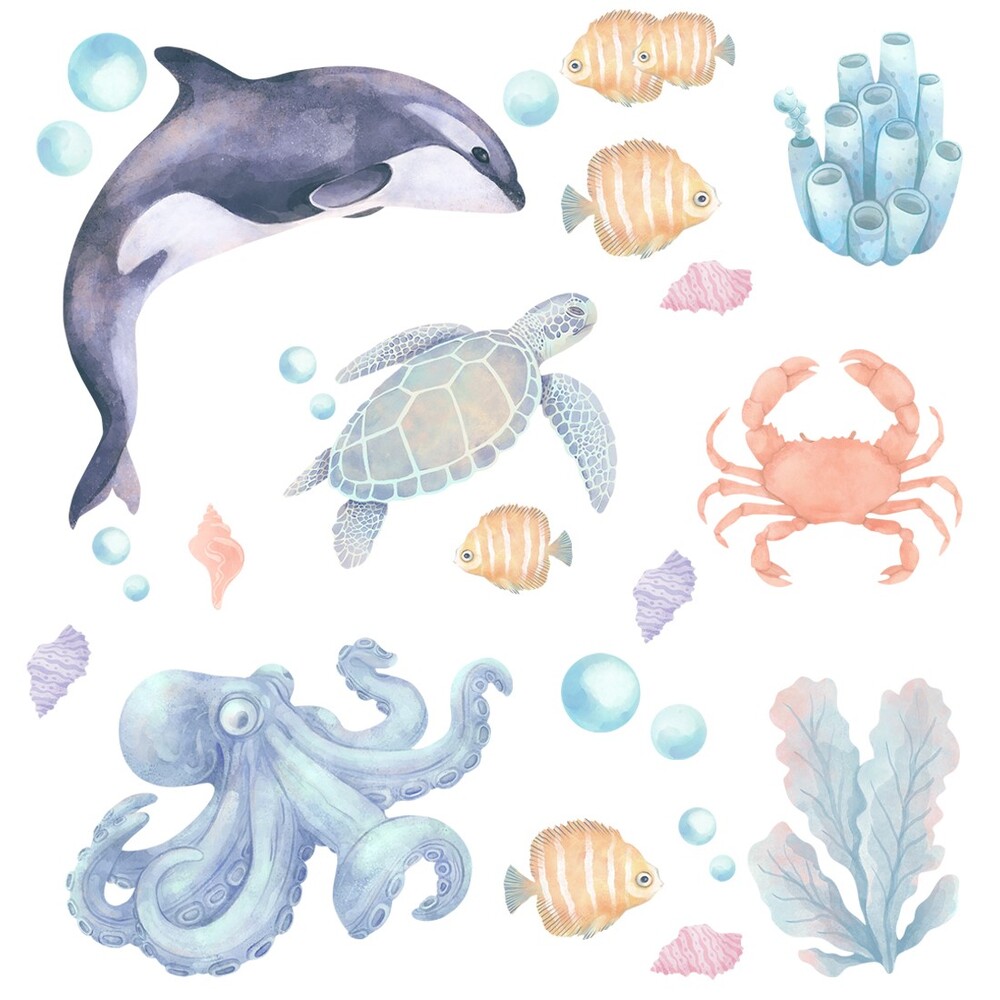Wandtattoos von Fischen und Meerestieren