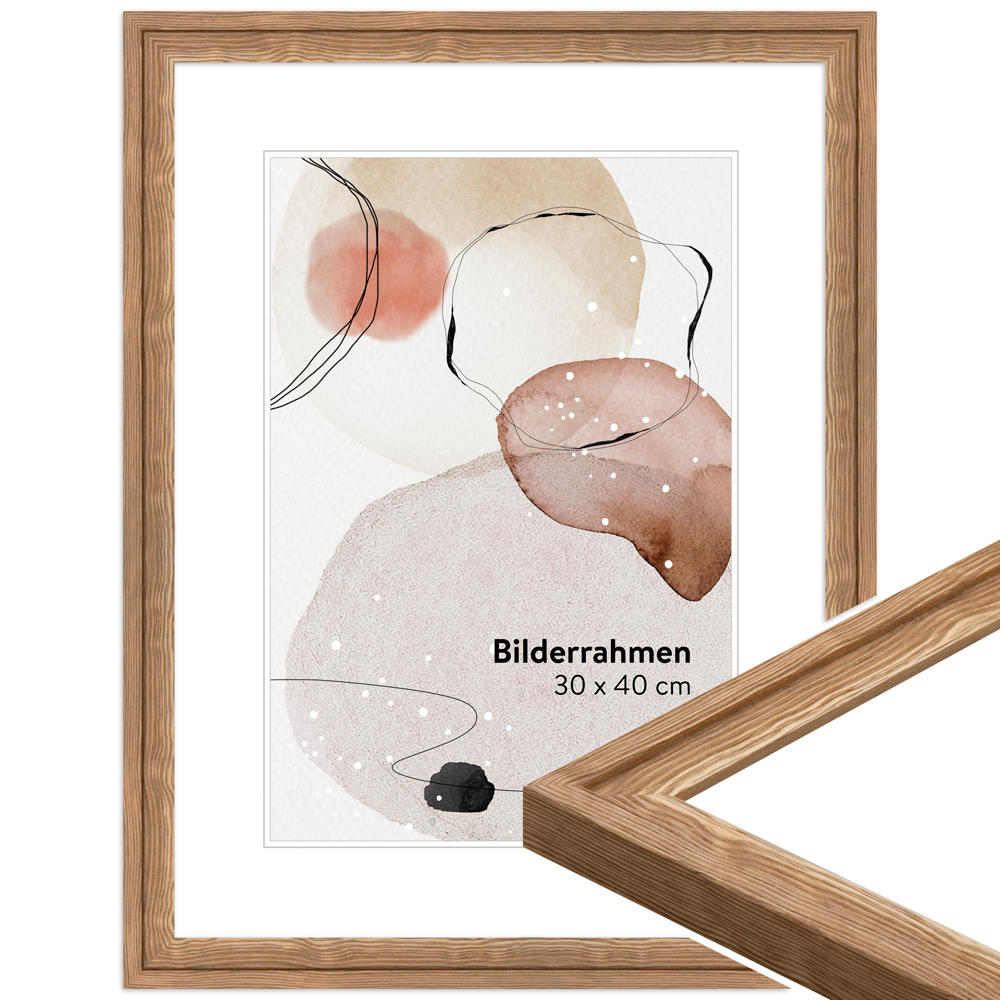 Mende Frames Bilderrahmen H025 Eiche 50 x 60 cm aus Holz Made in Germany