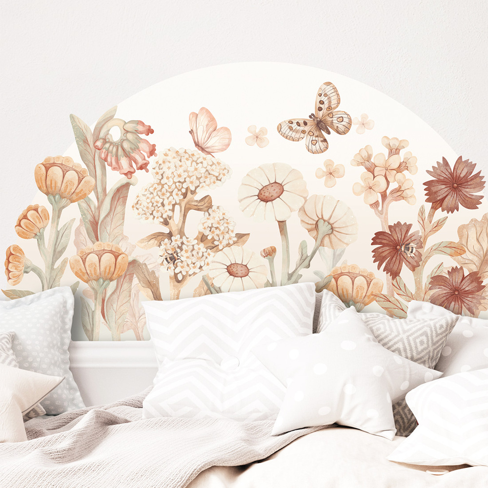 Kinderzimmer dekoriert mit Blumen Boho Sticker