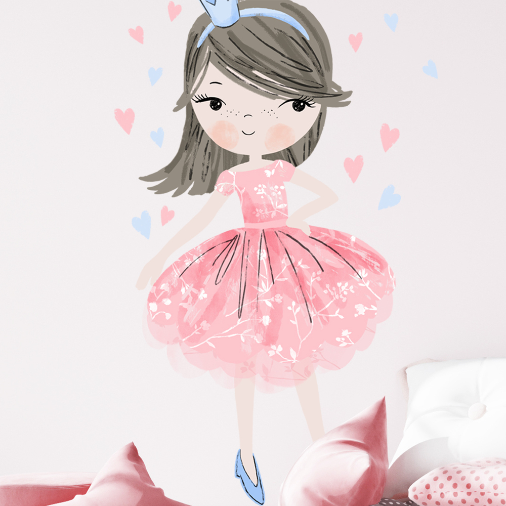 Wandaufkleber Motiv Prinzessin Rosa