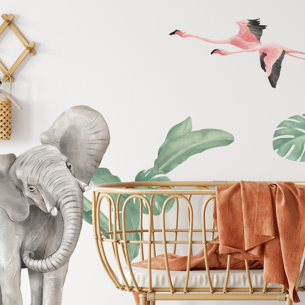 Kinderzimmer dekoriert mit Safari-Tiere I Sticker
