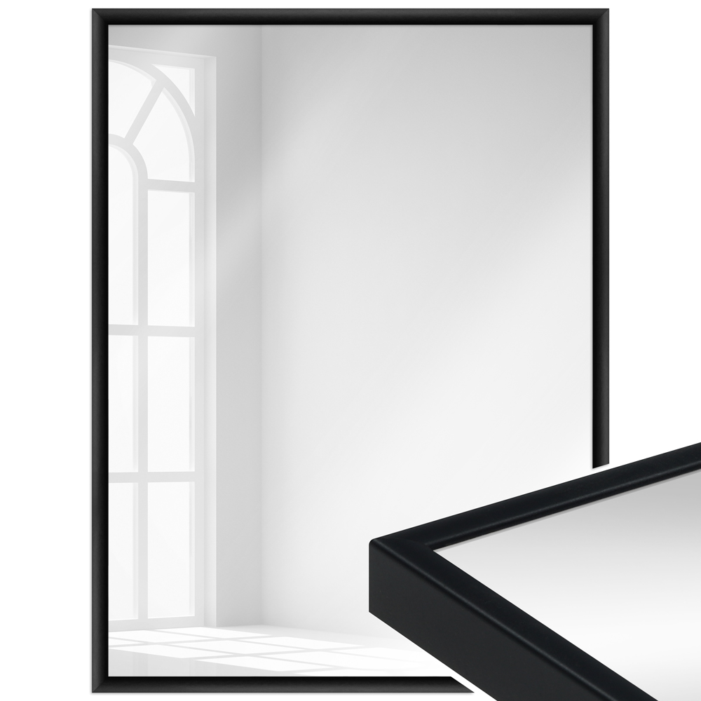 Mende Frames Wandspiegel H270 Schwarz, matt 20 x 30 cm aus Aluminium Made in Germany