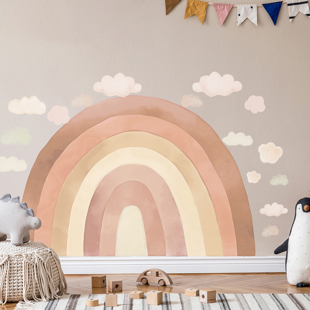 Wandaufkleber Motiv beigefarbener Regenbogen