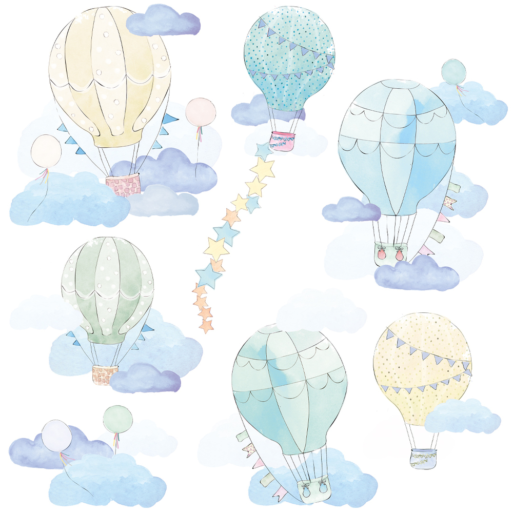 Wandtattoo minzfarbene Ballons