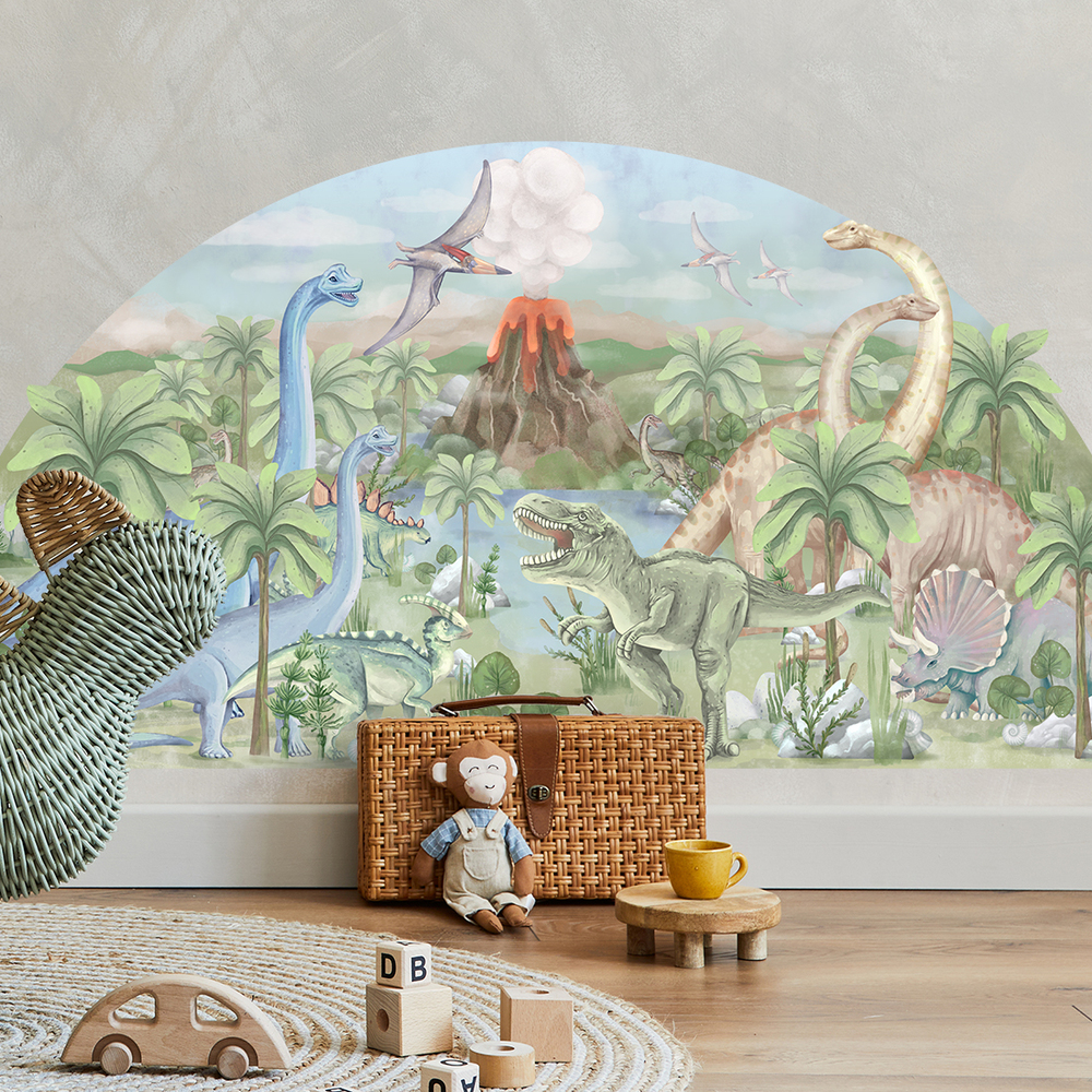 Sticker Welt der Dinosaurier für Wand Wand dekoriert mit Welt der Dinosaurier Wandsticker