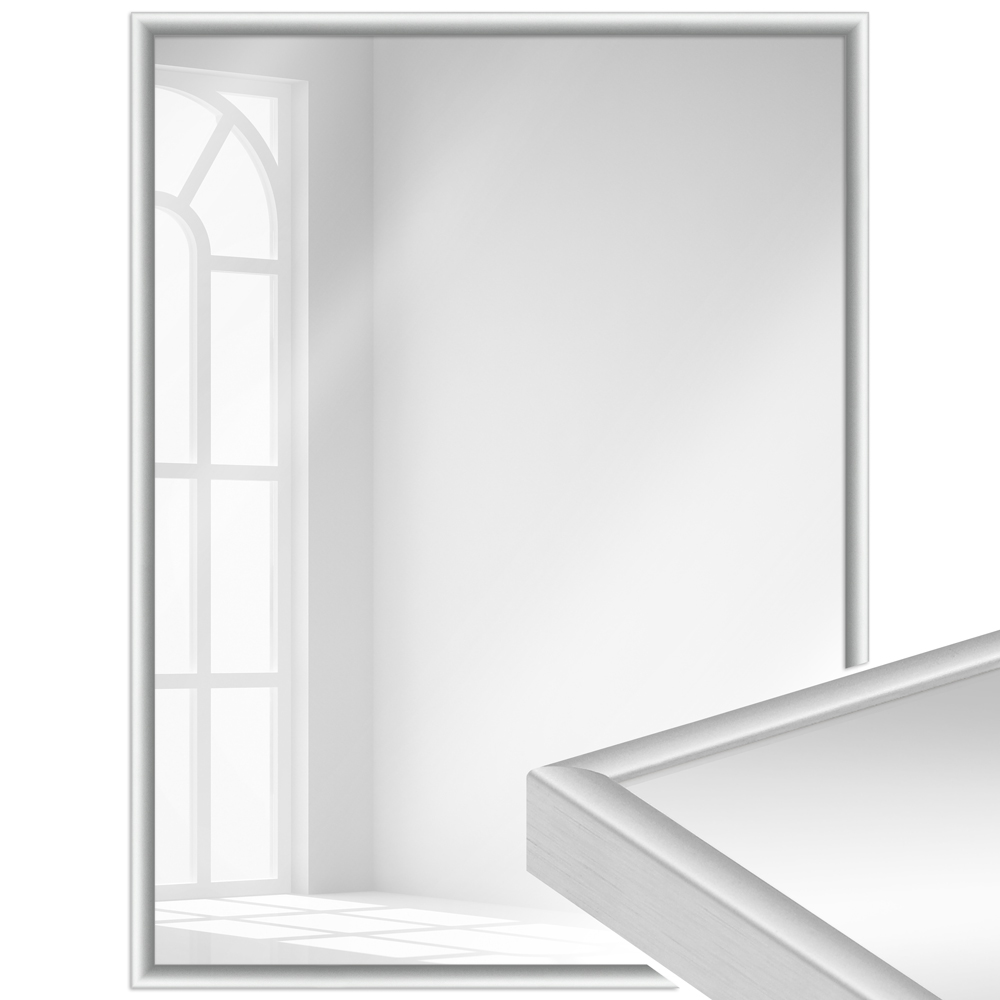 Mende Frames Wandspiegel H270 Silber, matt 18 x 24 cm aus Aluminium Made in Germany