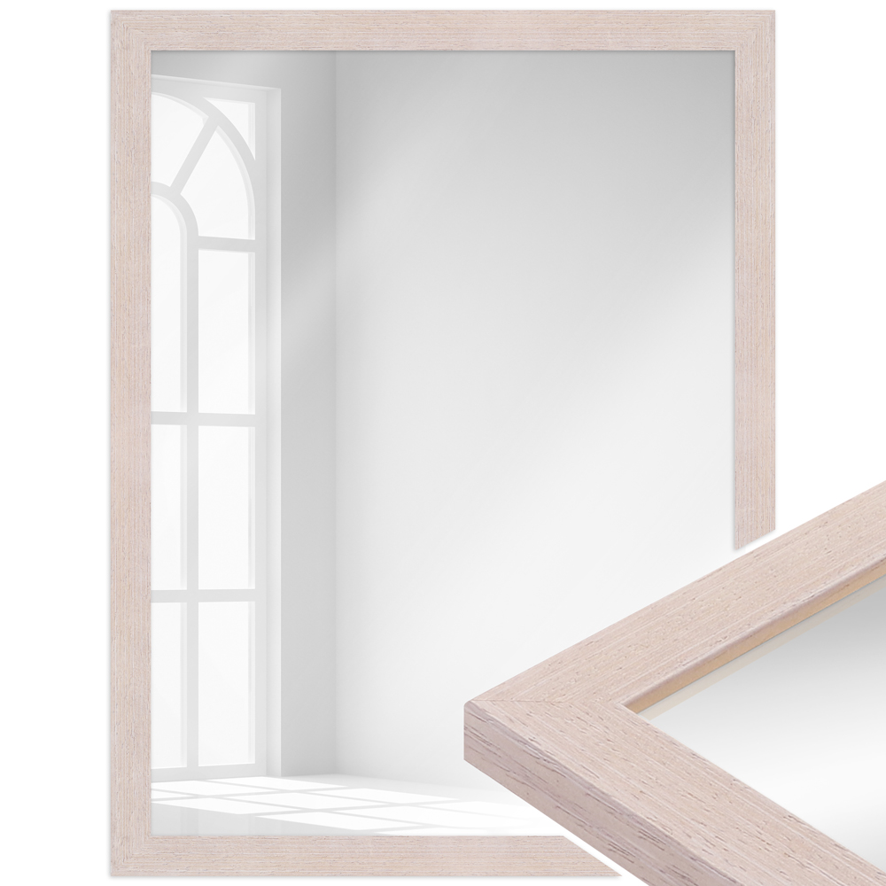 Mende Frames Wandspiegel H430 Roteiche gekalkt 10 x 20 cm aus Holz Made in Germany