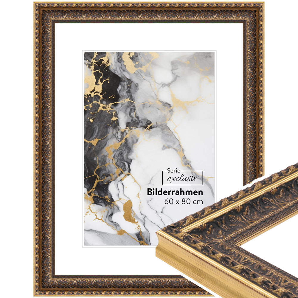 Mende Frames Bilderrahmen E047 Gold 59,4 x 84,1 cm aus Holz Made in Germany