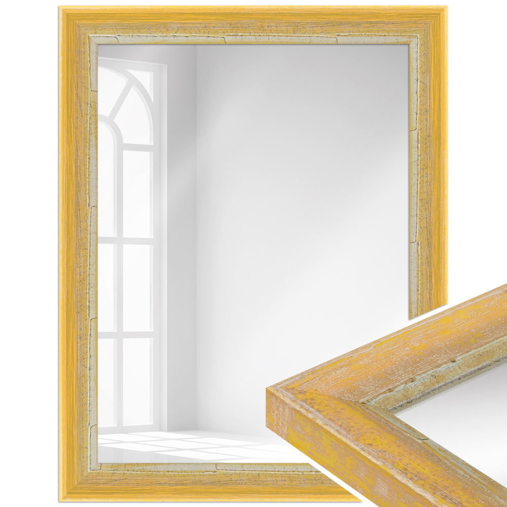 Mende Frames Wandspiegel H640 Gelb 20 x 60 cm aus Holz Made in Germany