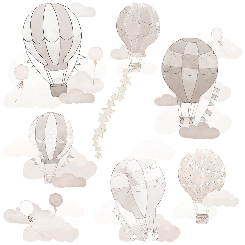 Wandtattoo beigefarbener Ballons